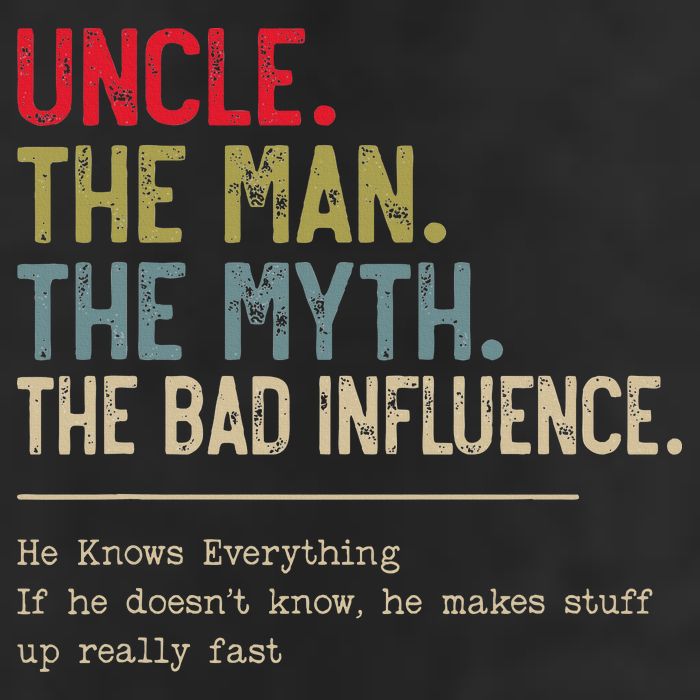 Uncle The Man The Myth The Bad Influence He Knows Everything Garment-Dyed Fleece Hoodie