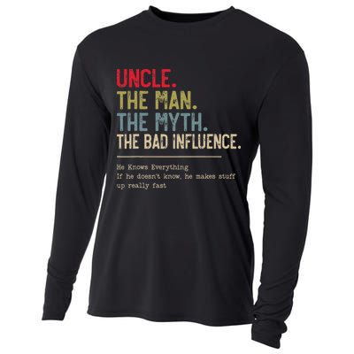 Uncle The Man The Myth The Bad Influence He Knows Everything Cooling Performance Long Sleeve Crew