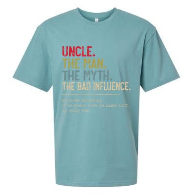Uncle The Man The Myth The Bad Influence He Knows Everything Sueded Cloud Jersey T-Shirt