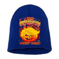 Usa Trumpkin Make Halloween Great Again Funny Pumpkin Gift Short Acrylic Beanie