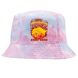 Usa Trumpkin Make Halloween Great Again Funny Pumpkin Gift Tie-Dyed Bucket Hat