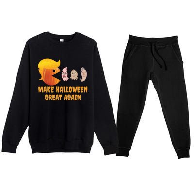 Usa Trumpkin Make Halloween Great Again Funny Cool Gift Premium Crewneck Sweatsuit Set