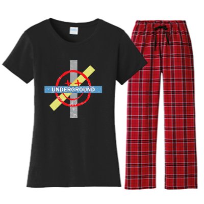 Underground Techno Music Women's Flannel Pajama Set