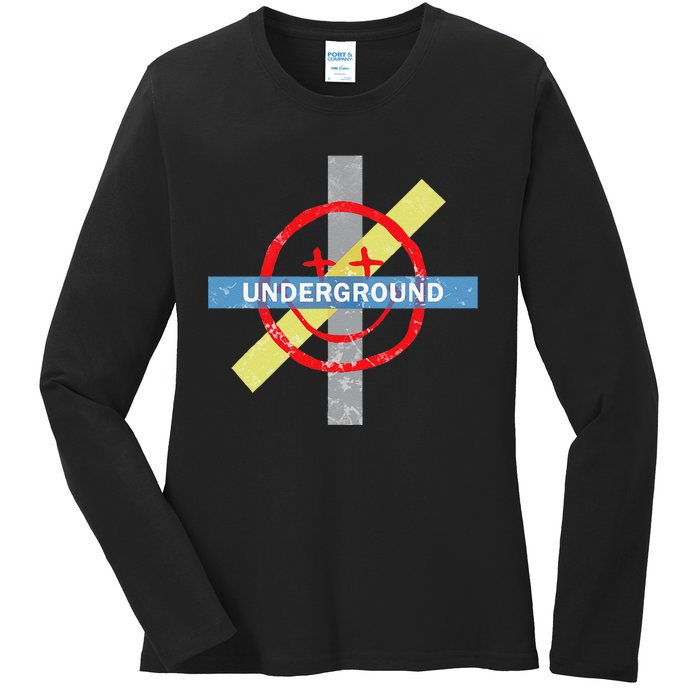 Underground Techno Music Ladies Long Sleeve Shirt