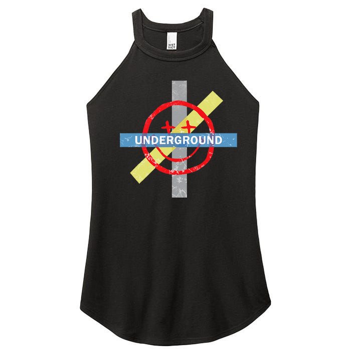 Underground Techno Music Women’s Perfect Tri Rocker Tank