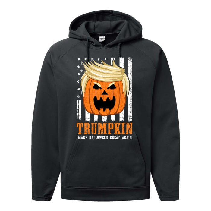 USA Trumpkin Make Halloween Great Again Performance Fleece Hoodie