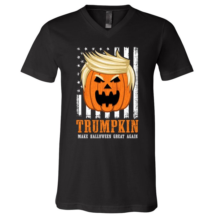 USA Trumpkin Make Halloween Great Again V-Neck T-Shirt