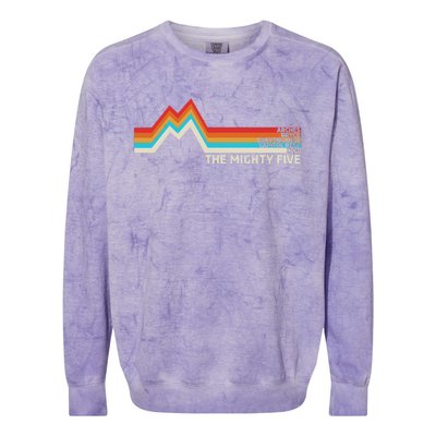 Utahs The Mighty Five National Parks Swea Colorblast Crewneck Sweatshirt