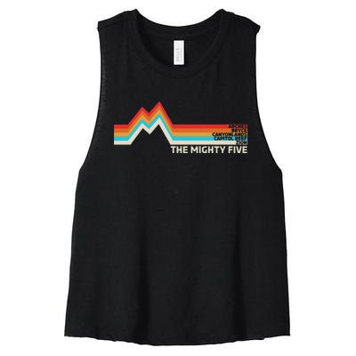 Utahs The Mighty Five National Parks Swea Women's Racerback Cropped Tank