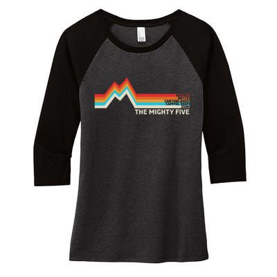 Utahs The Mighty Five National Parks Swea Women's Tri-Blend 3/4-Sleeve Raglan Shirt