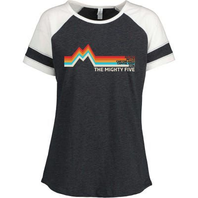 Utahs The Mighty Five National Parks Swea Enza Ladies Jersey Colorblock Tee