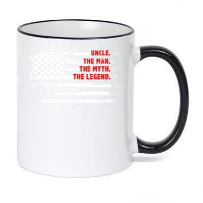 Uncle The Myth Legend American Usa Flag Father’s Day Cool Gift 11oz Black Color Changing Mug