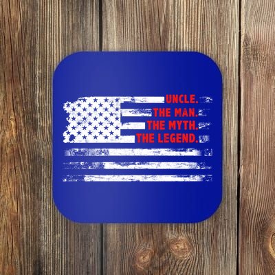 Uncle The Myth Legend American Usa Flag Father’s Day Cool Gift Coaster