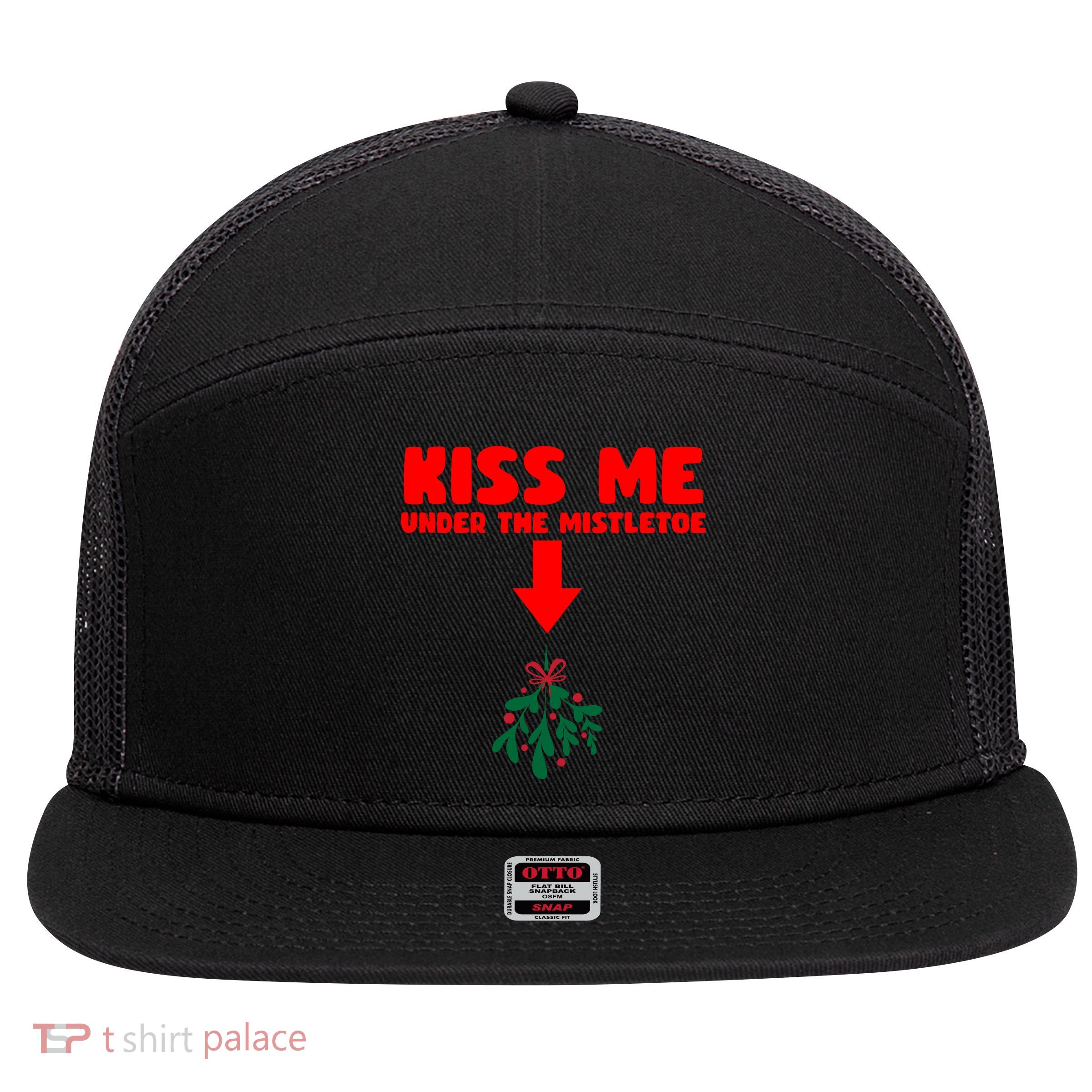 Under The Mistletoe Christmas 7 Panel Mesh Trucker Snapback Hat