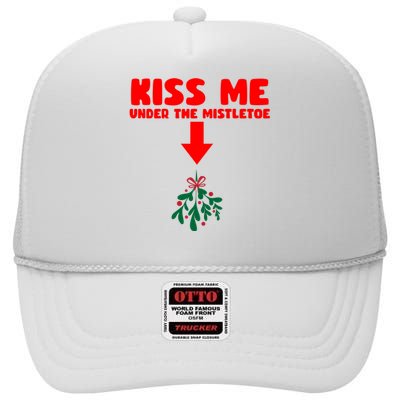 Under The Mistletoe Christmas High Crown Mesh Back Trucker Hat