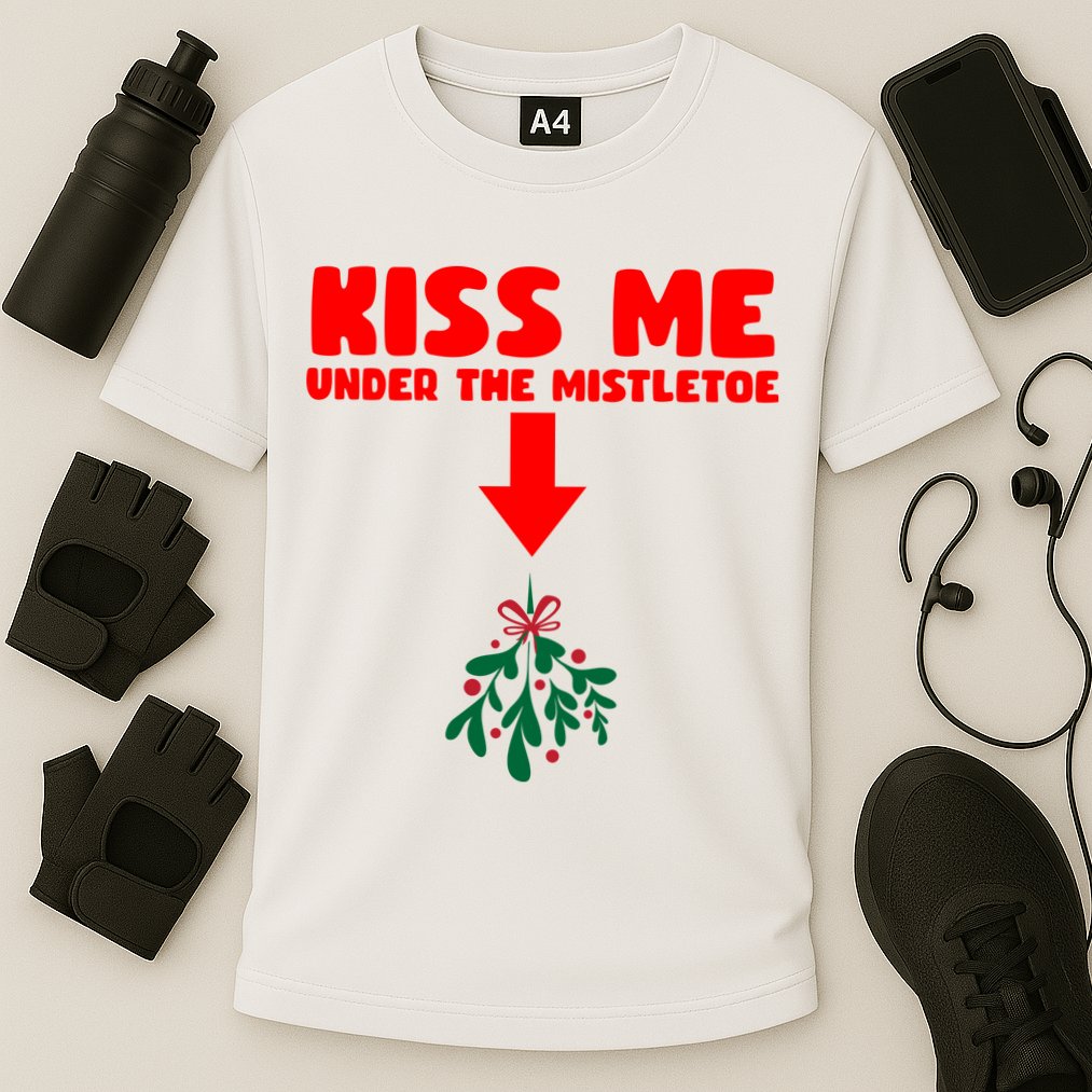 Under The Mistletoe Christmas Cooling Performance Crew T-Shirt