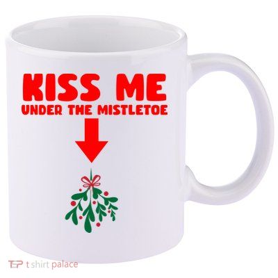Under The Mistletoe Christmas 11oz C Handle Ceramic Mug