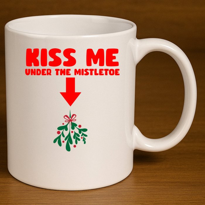 Under The Mistletoe Christmas 11oz C Handle Ceramic Mug