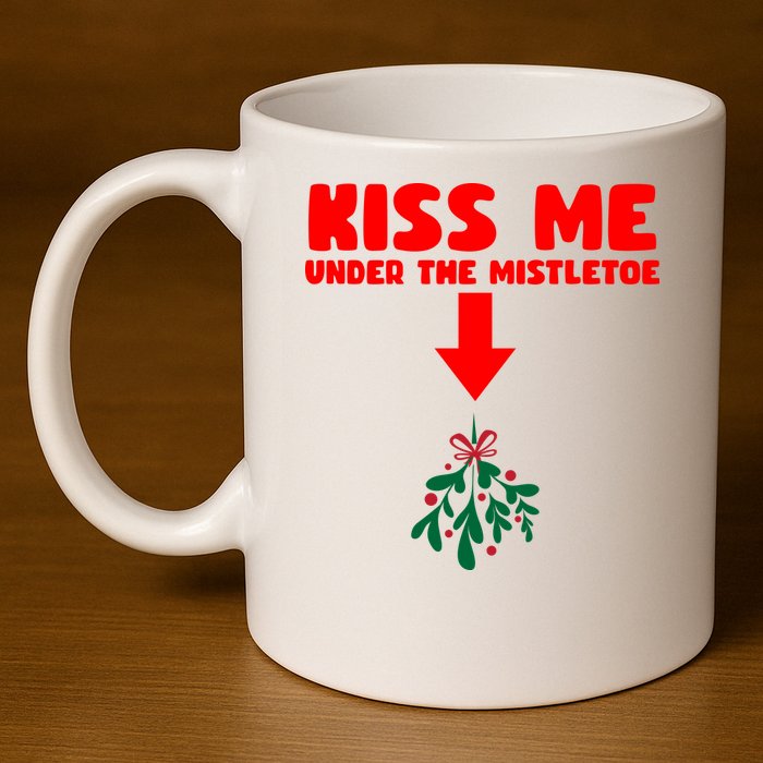 Under The Mistletoe Christmas 11oz C Handle Ceramic Mug