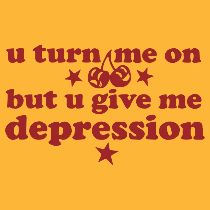 U Turn Me On But U Give Me Depression Pom Pom 12in Knit Beanie