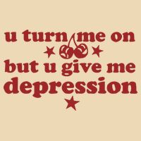 U Turn Me On But U Give Me Depression Drawstring Bag