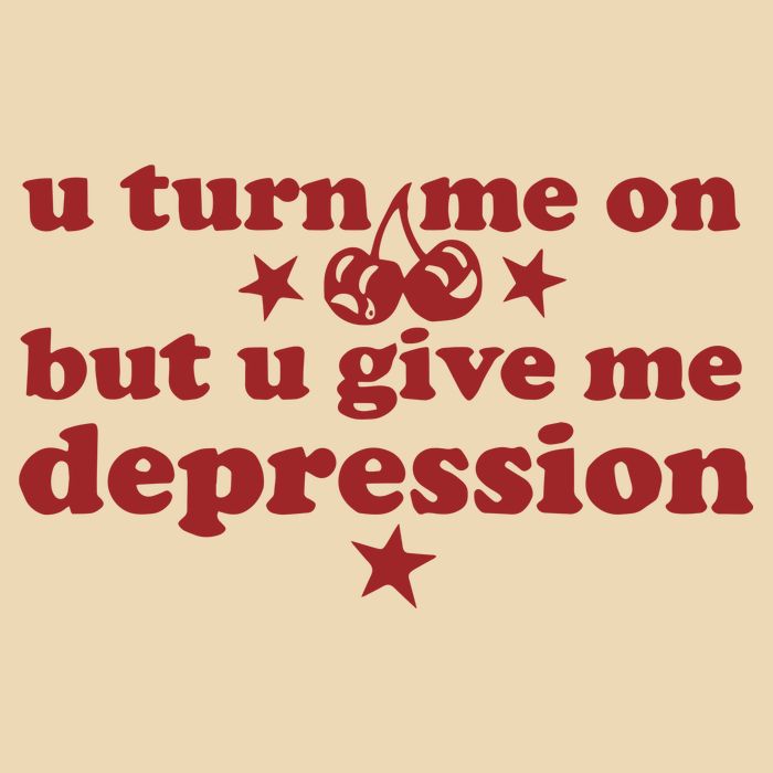 U Turn Me On But U Give Me Depression Drawstring Bag