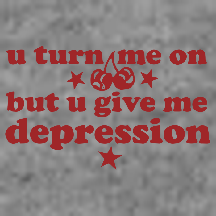 U Turn Me On But U Give Me Depression 7-Panel Snapback Hat
