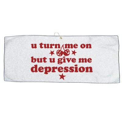 U Turn Me On But U Give Me Depression Large Microfiber Waffle Golf Towel