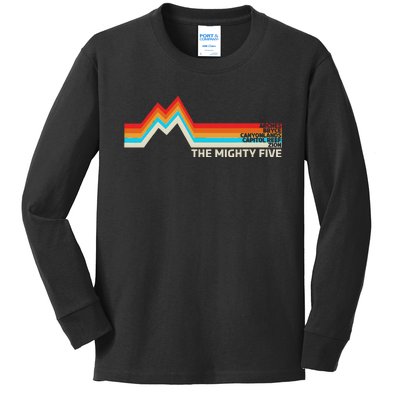 Utahs The Mighty Five National Parks Kids Long Sleeve Shirt