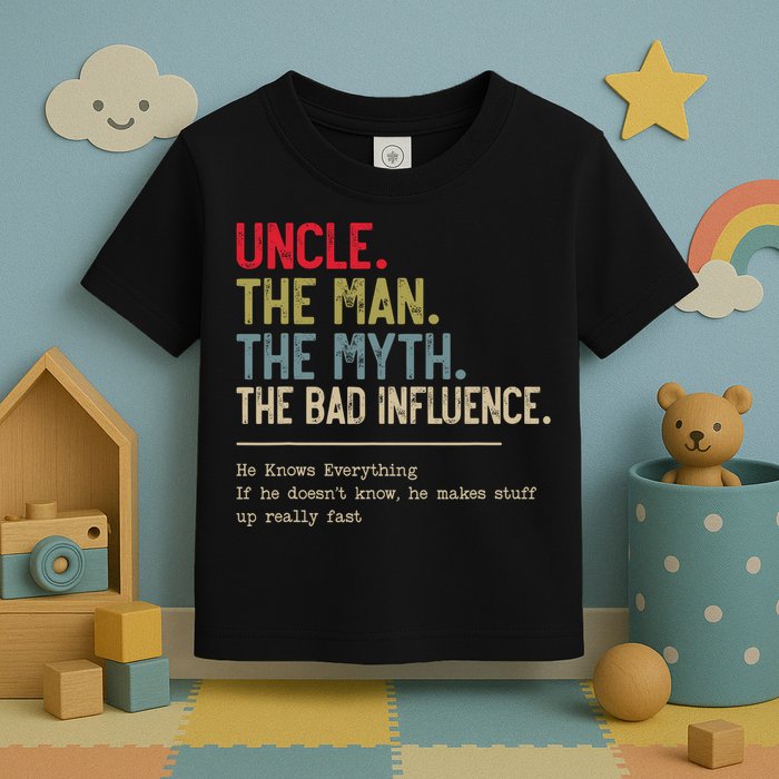 Uncle The Man The Myth The Bad Influence He Knows Everything Toddler T-Shirt