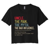 Uncle The Man The Myth The Bad Influence He Knows Everything Crop Top