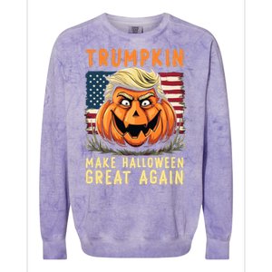 Usa Trumpkin Make Halloween Great Again Funny Trump Colorblast Crewneck Sweatshirt