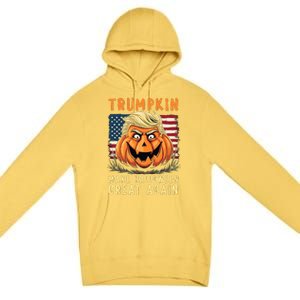 Usa Trumpkin Make Halloween Great Again Funny Trump Premium Pullover Hoodie