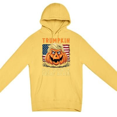 Usa Trumpkin Make Halloween Great Again Funny Trump Premium Pullover Hoodie