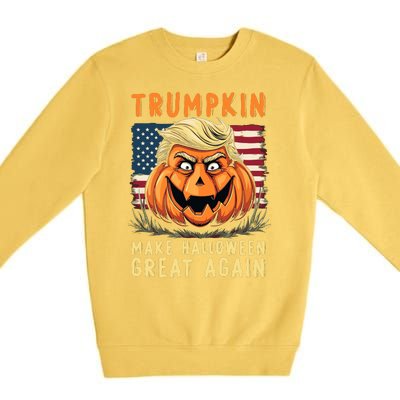 Usa Trumpkin Make Halloween Great Again Funny Trump Premium Crewneck Sweatshirt