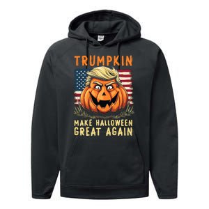 Usa Trumpkin Make Halloween Great Again Funny Trump Performance Fleece Hoodie