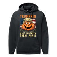 Usa Trumpkin Make Halloween Great Again Funny Trump Performance Fleece Hoodie