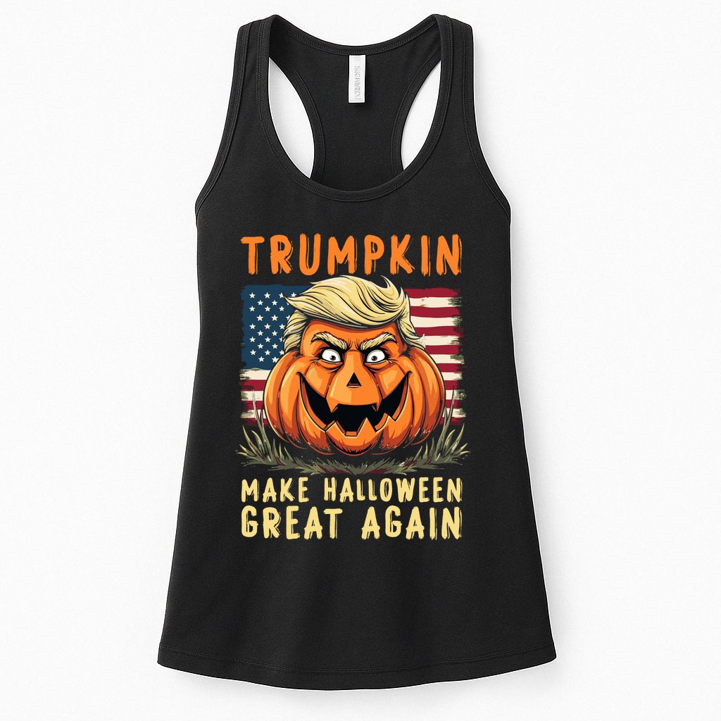 Usa Trumpkin Make Halloween Great Again Funny Trump Womens Tank Top