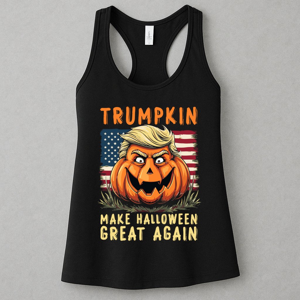 Usa Trumpkin Make Halloween Great Again Funny Trump Womens Tank Top