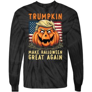 Usa Trumpkin Make Halloween Great Again Funny Trump Tie-Dye Long Sleeve Shirt