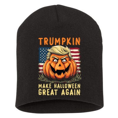 Usa Trumpkin Make Halloween Great Again Funny Trump Short Acrylic Beanie