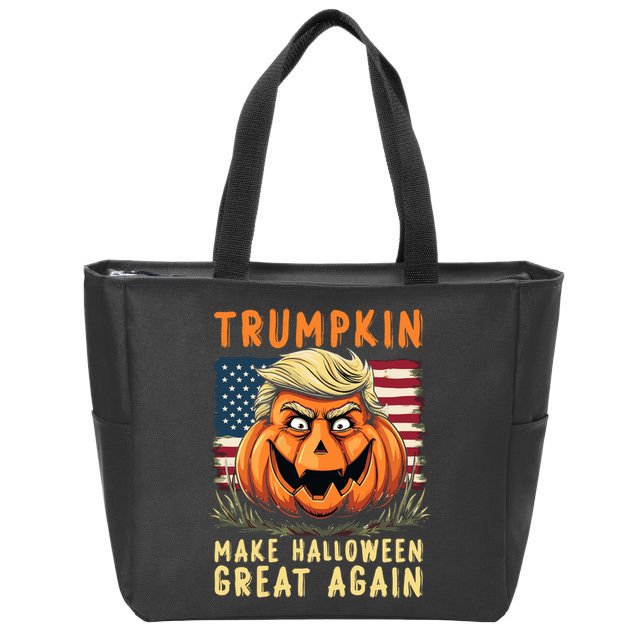 Usa Trumpkin Make Halloween Great Again Funny Trump Zip Tote Bag