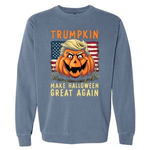 Usa Trumpkin Make Halloween Great Again Funny Trump Garment-Dyed Sweatshirt