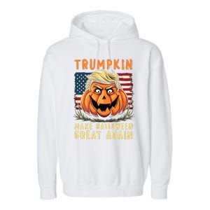 Usa Trumpkin Make Halloween Great Again Funny Trump Garment-Dyed Fleece Hoodie