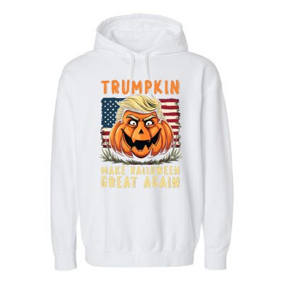 Usa Trumpkin Make Halloween Great Again Funny Trump Garment-Dyed Fleece Hoodie