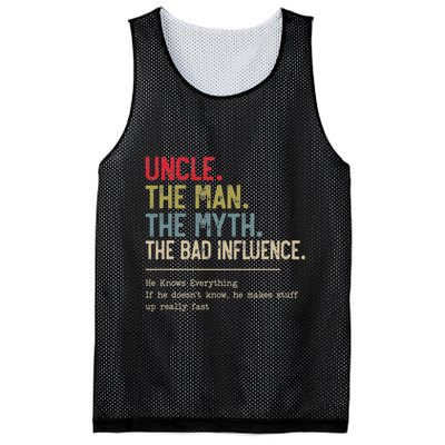 Uncle The Man The Myth The Bad Influence He Knows Everything Mesh Reversible Basketball Jersey Tank