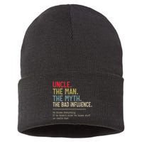 Uncle The Man The Myth The Bad Influence He Knows Everything Sustainable Knit Beanie