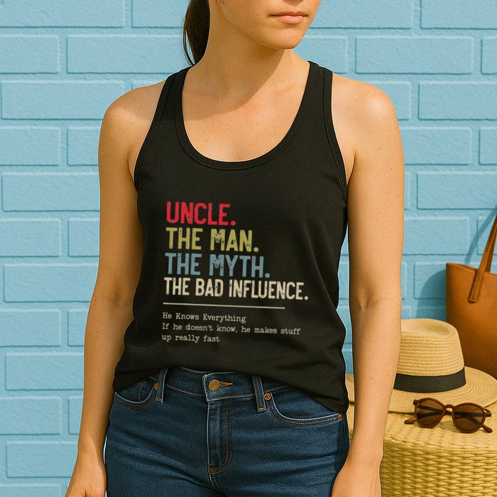 Uncle The Man The Myth The Bad Influence He Knows Everything Womens Tank Top