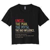 Uncle The Man The Myth The Bad Influence He Knows Everything Crop Top