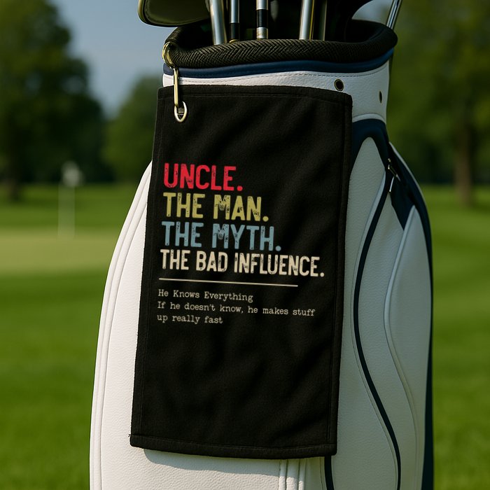 Uncle The Man The Myth The Bad Influence He Knows Everything Golf Towel